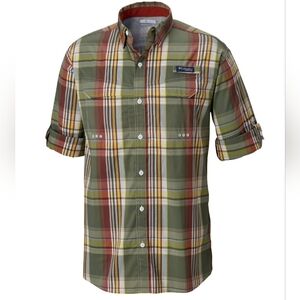 Columbia Men's Super Low Drag Long-Sleeve Plaid  Fishing Shirt - Large